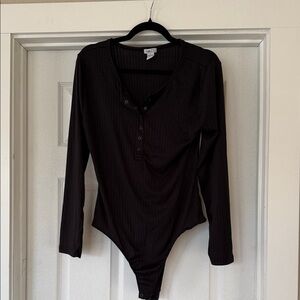 Rue21 Black Long Sleeve Bodysuit
